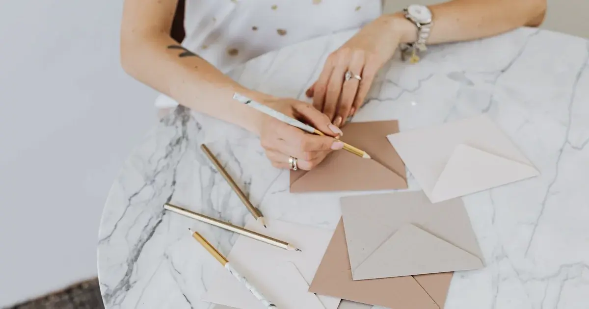 Editorial photograph for How to Address Wedding Invitation Envelopes in Australia